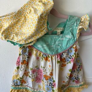 Matilda Jane Green and Yellow Blouse Set with Ruffles